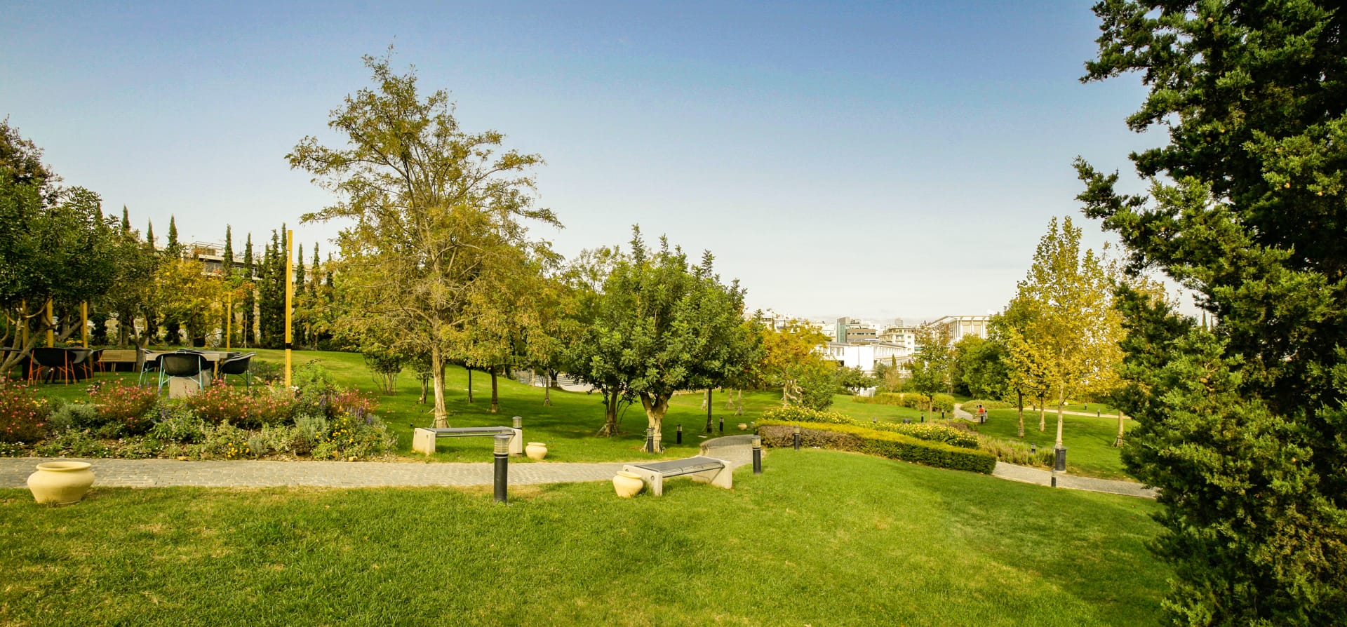 The Megaron Garden is open to the public during the day
