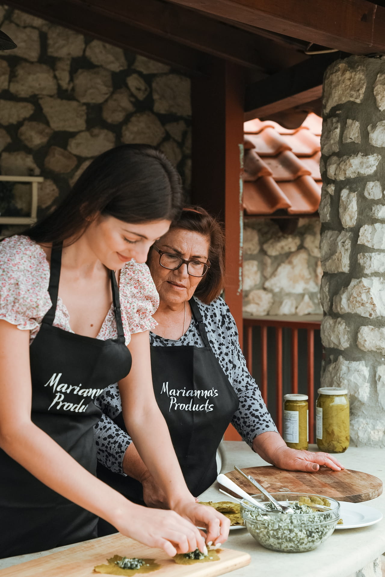 A dolmades (stuffed vine leaves) cookery lesson in Halkidiki