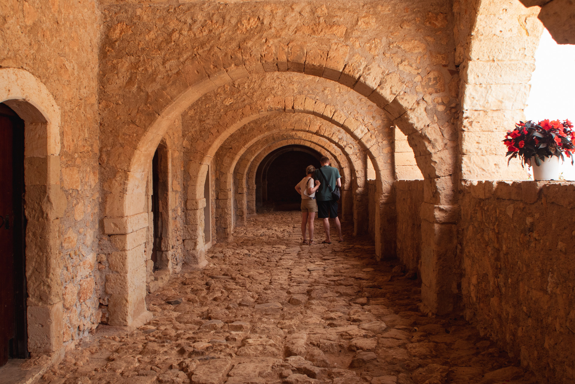 Prayer rooms and monks’ cells are found around the Arkadi Monastery