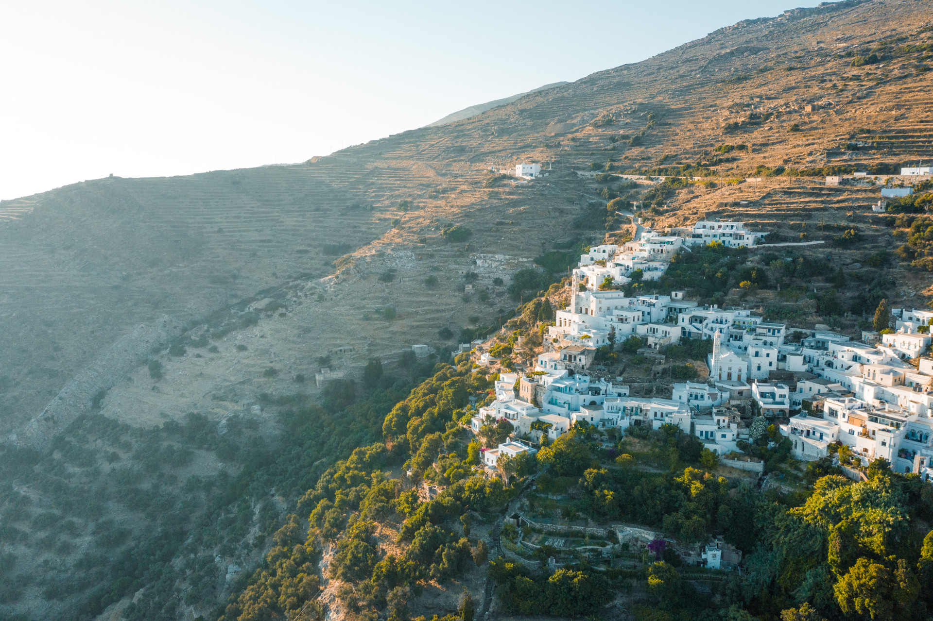 Built into the slope of a mountain, Kardiani has one of the most spectacular sea views in Tinos