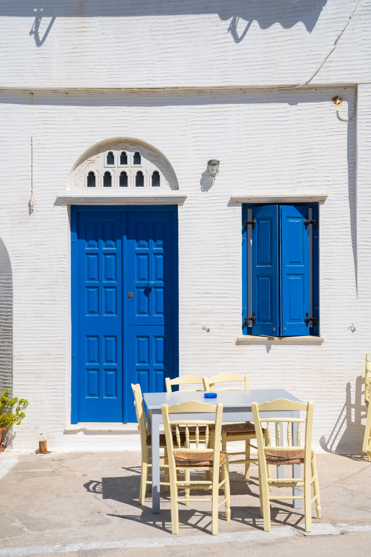 A beautiful Cycladic doorway in the village of Panormos in Tinos