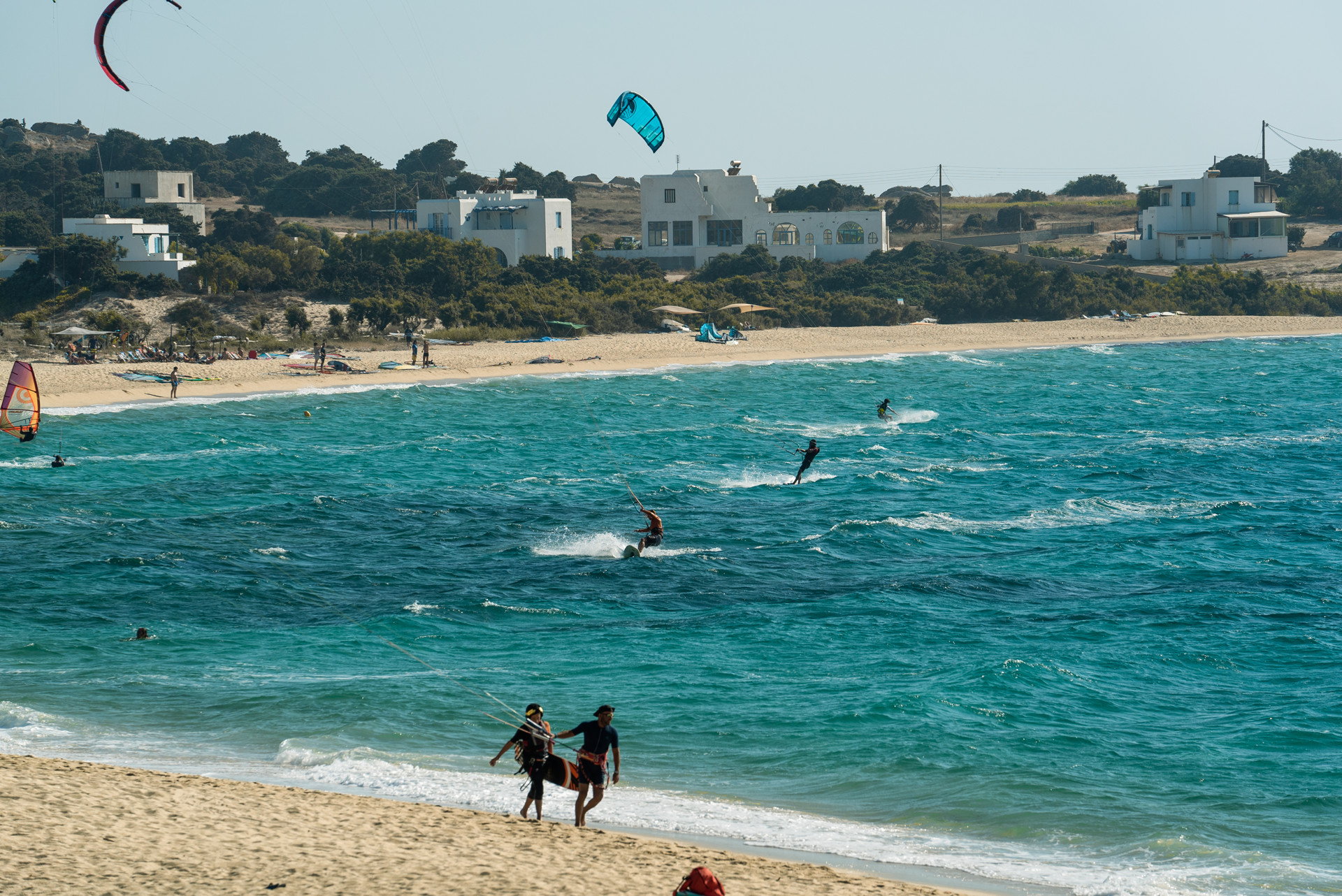 Put your kitesurfing technique to the test at Mikri Vigla beach in Naxos