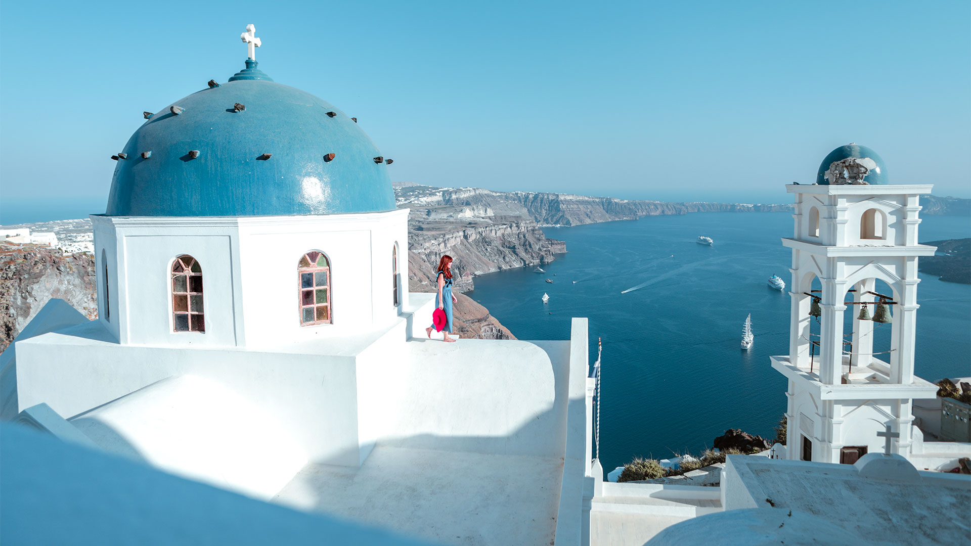 Chapel on Santorini with a Caldera view