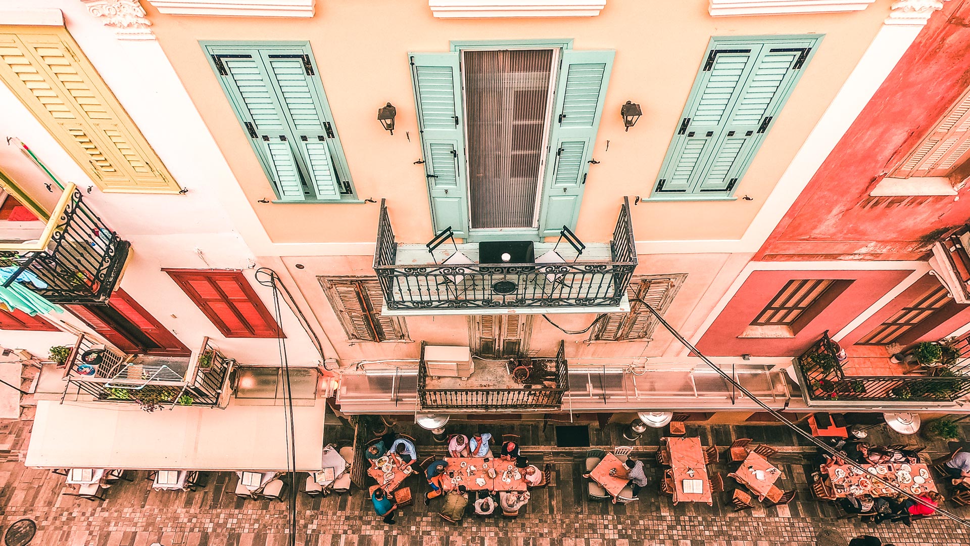 Street of Nafplio city from above