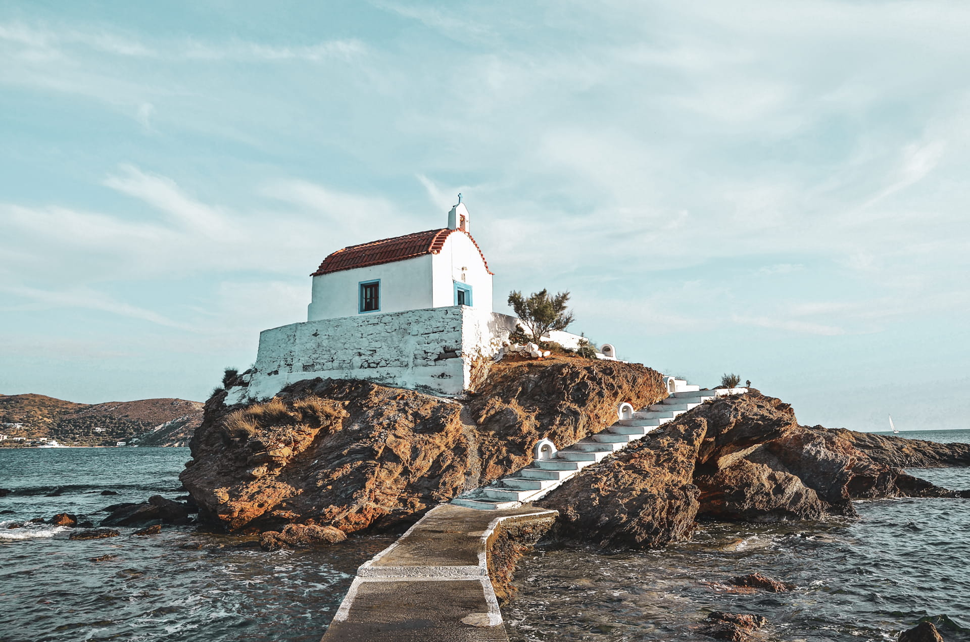 Agios Isidoros chapel on Leros island, Greece