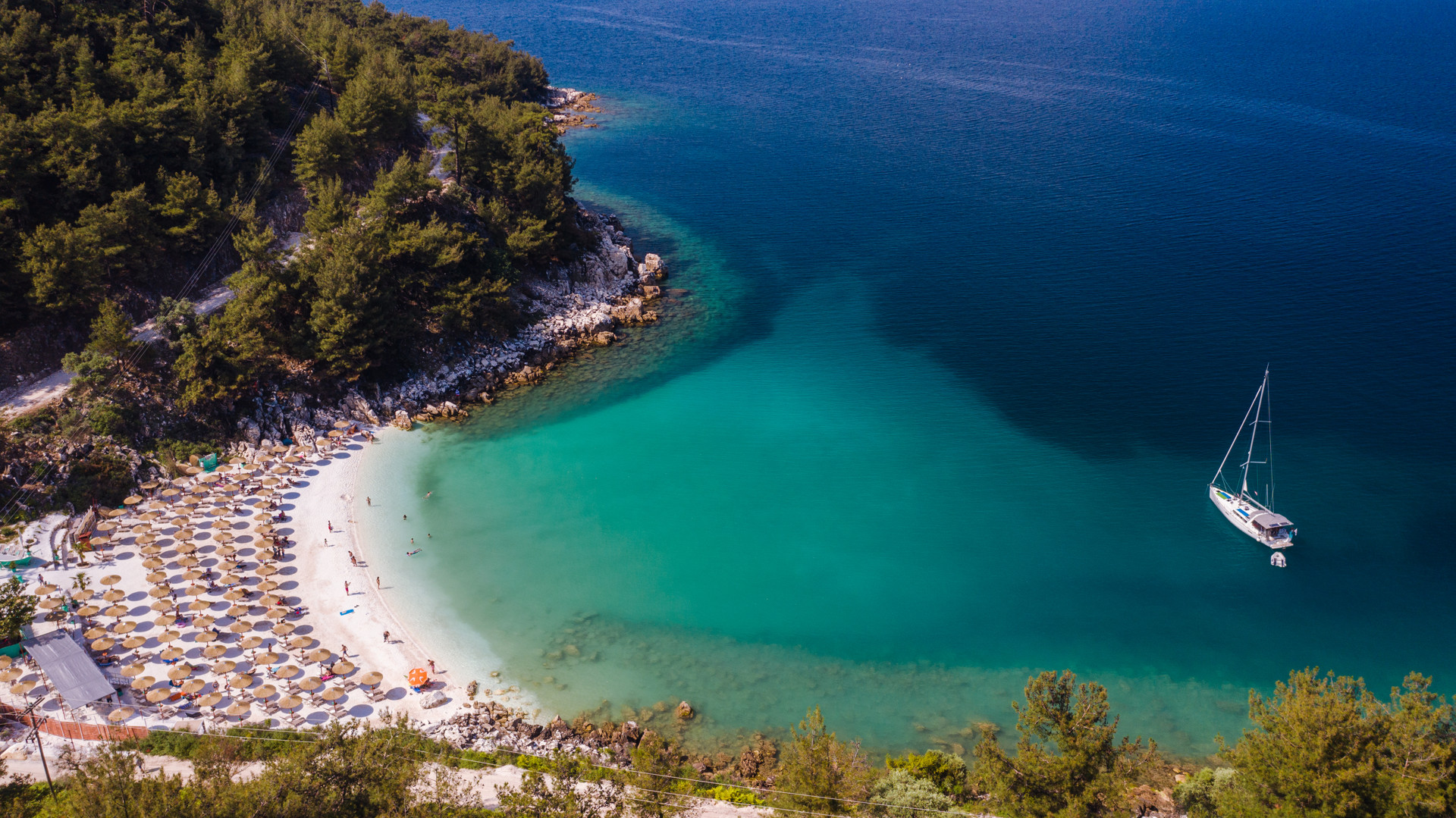 Saliara (aka Marble beach) is one of Thassos’ most popular beaches