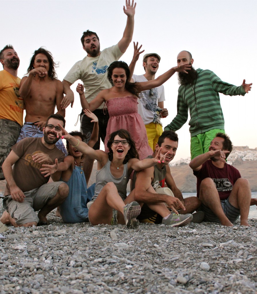 Monica in Astypalaia camping with friends