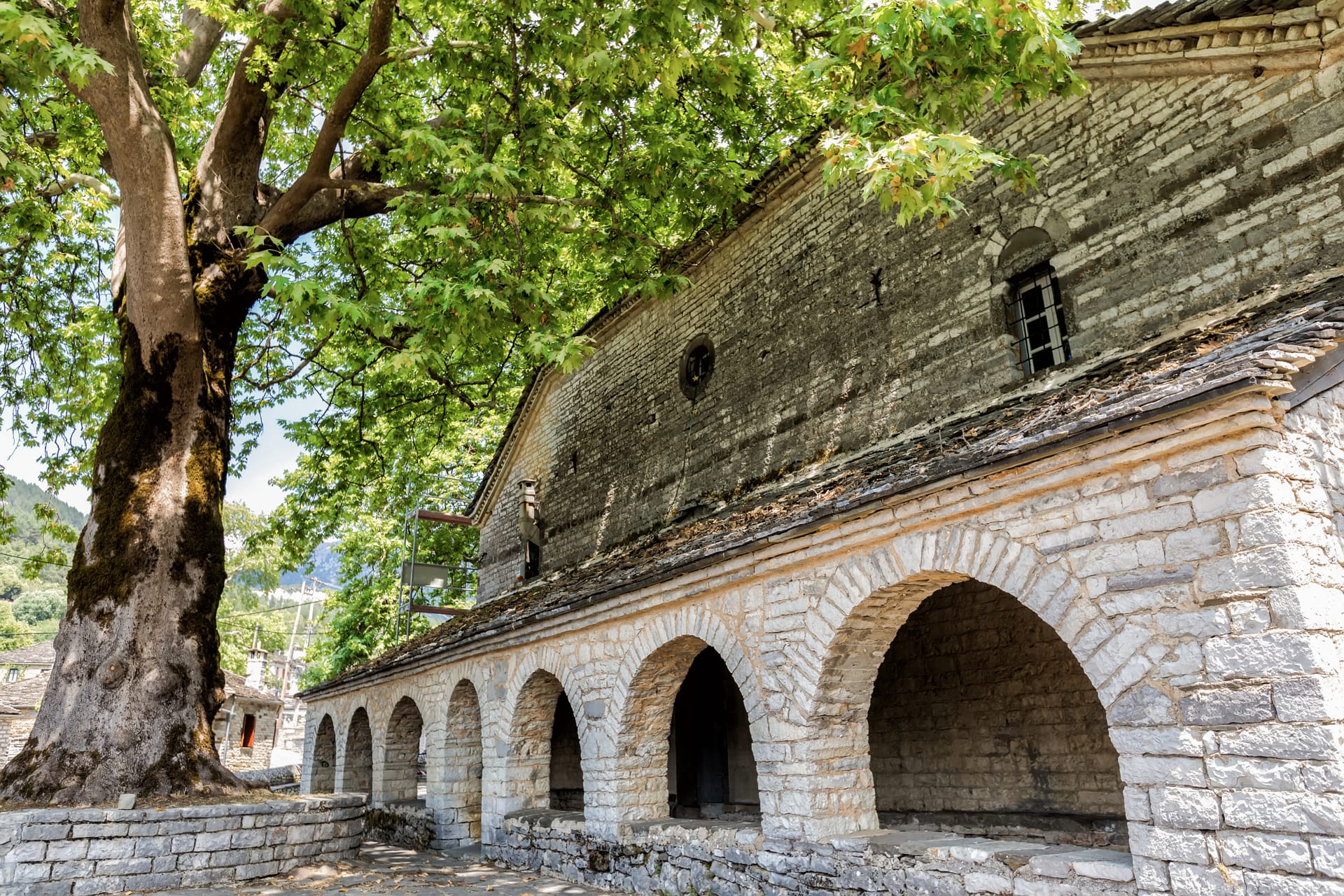 Old stone houses in the village Papingo of Zagorochoria