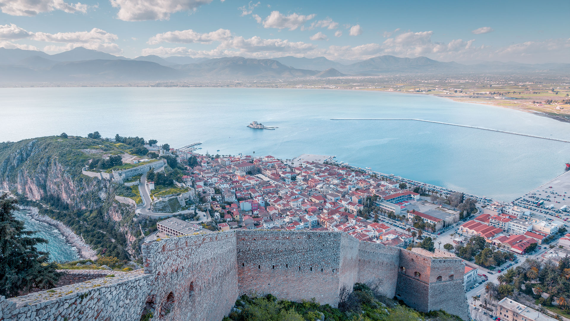 Panoramic view of Naplio from Palamidi castle