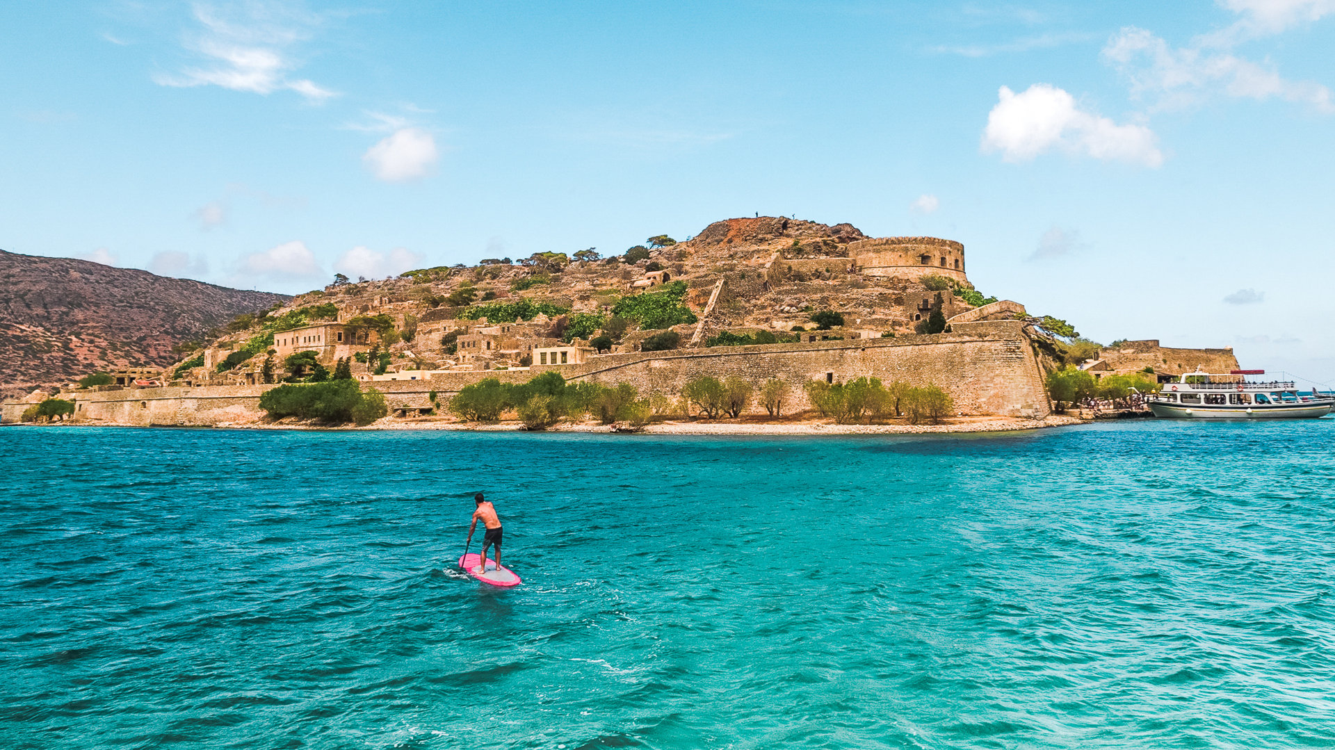 SUP in Spinalonga island, Crete