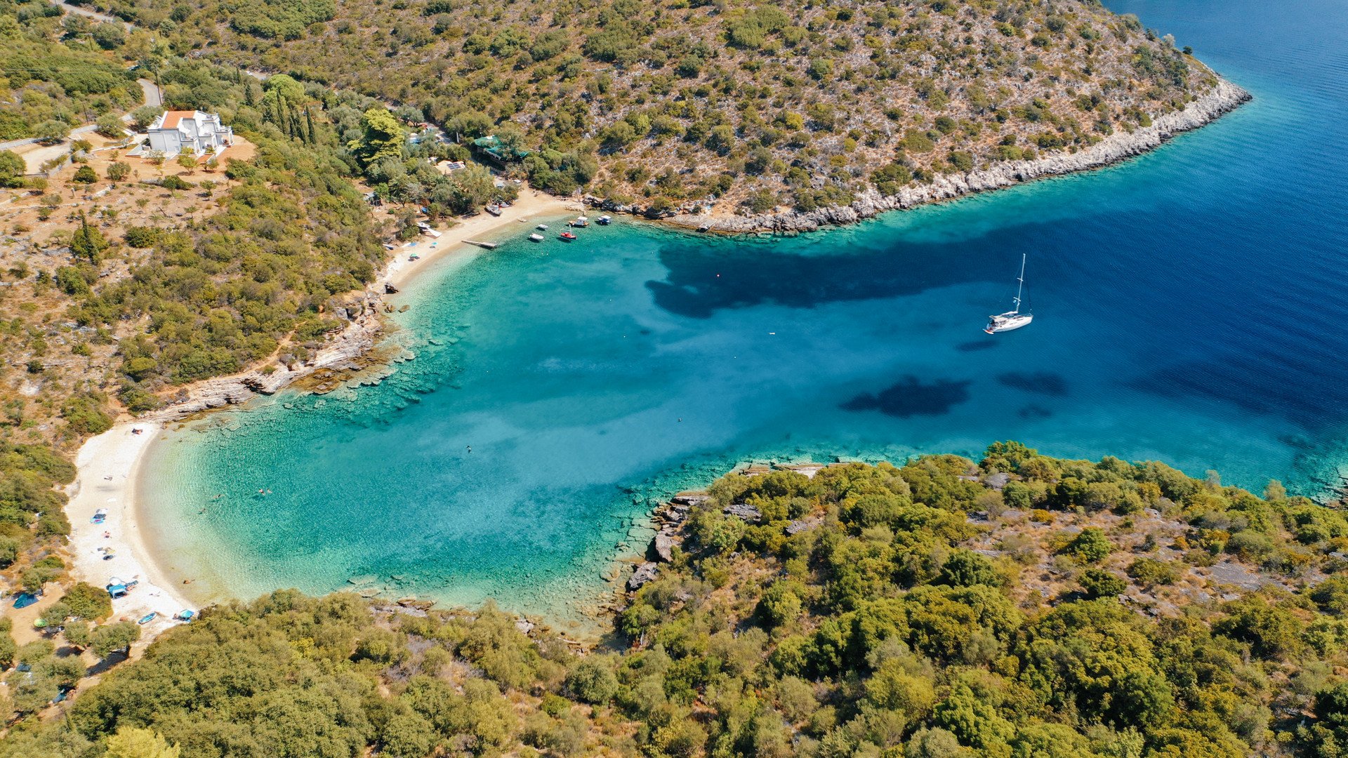 Sarakiniko beach in Ithaca