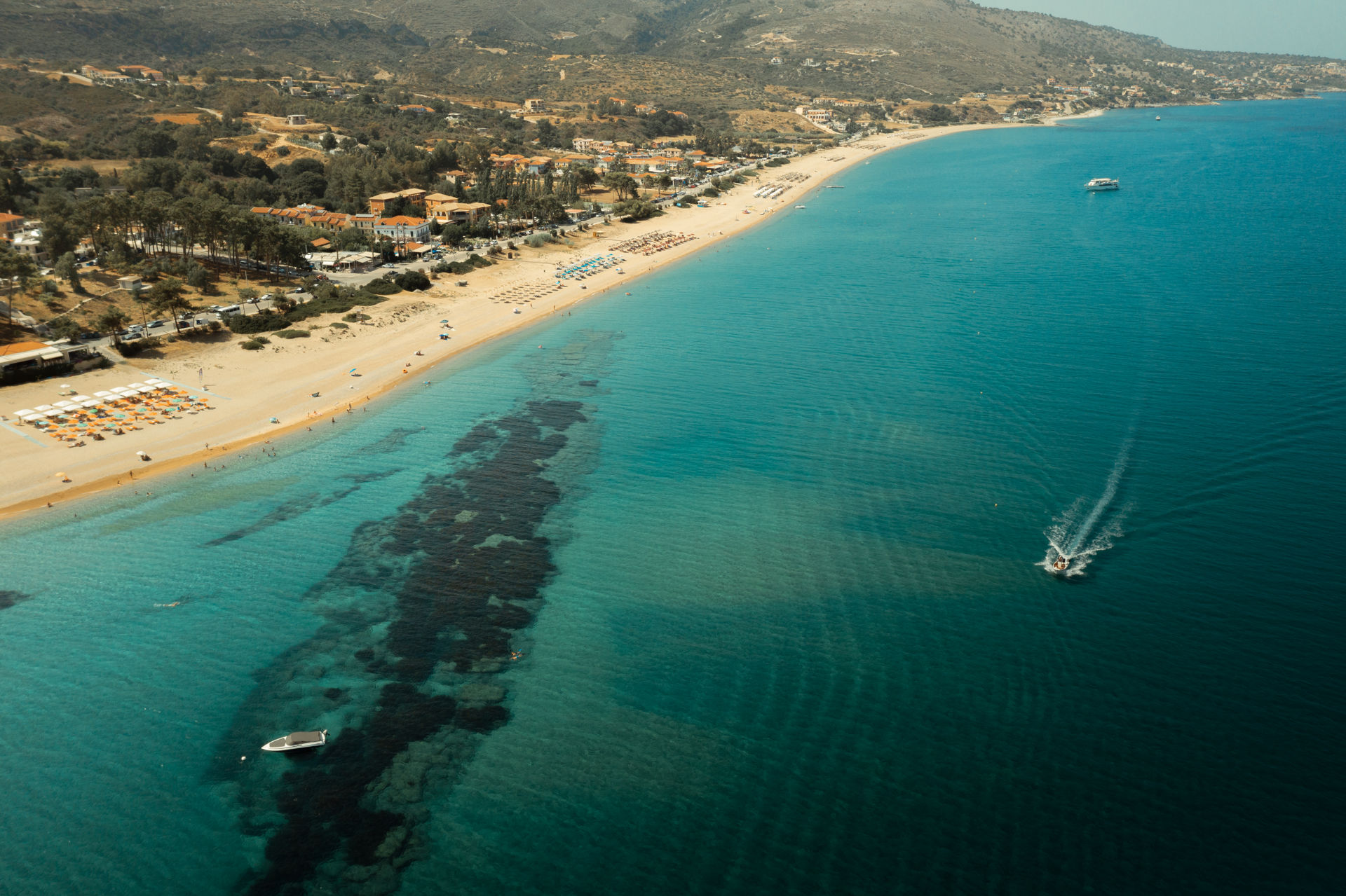 One of the biggest beaches in Kefalonia, Skala