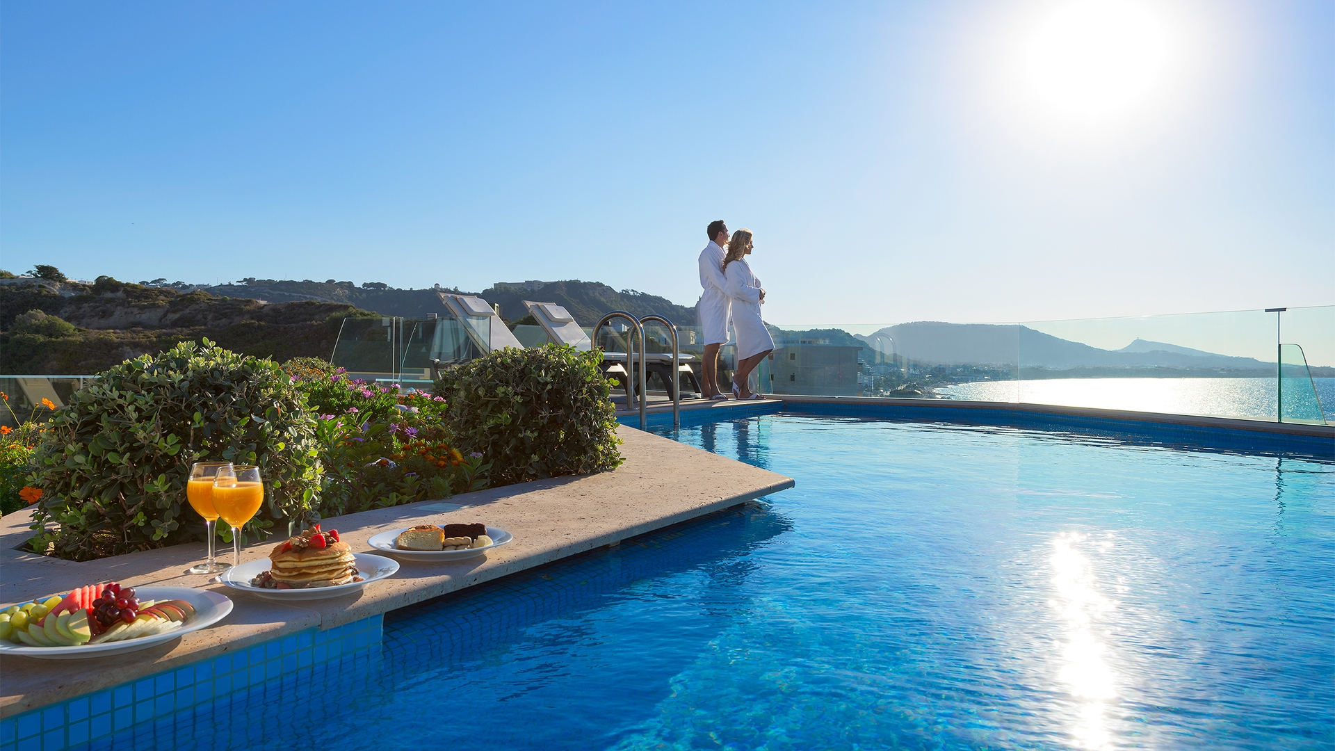 Couple in luxurious accommodation in Rhodes