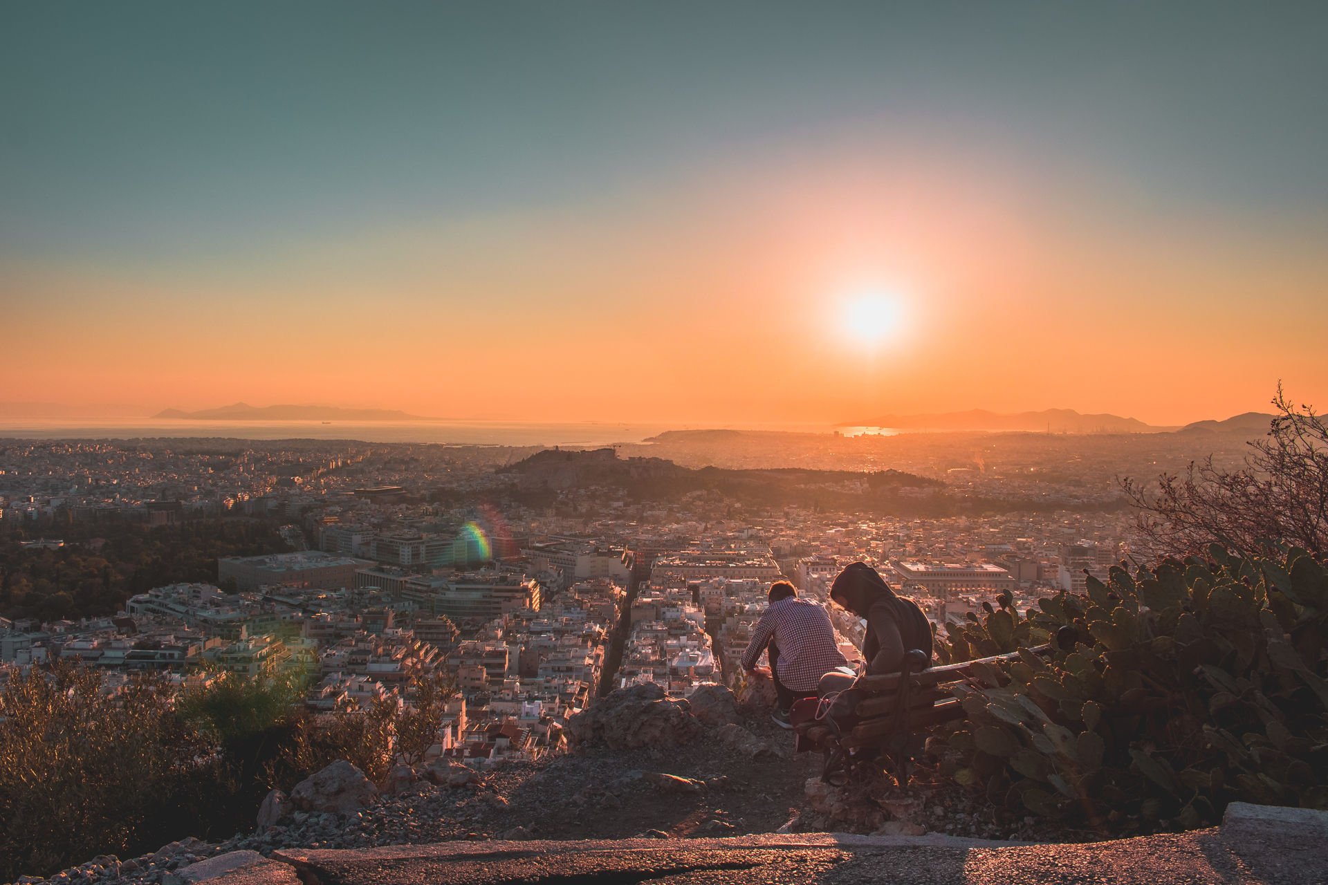 View of Athens city during sunset by Arthur Yeti