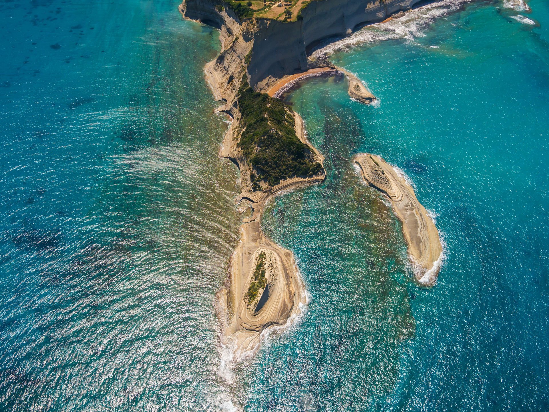 Aerial view on Sidari in Corfu Kerkyra Greece