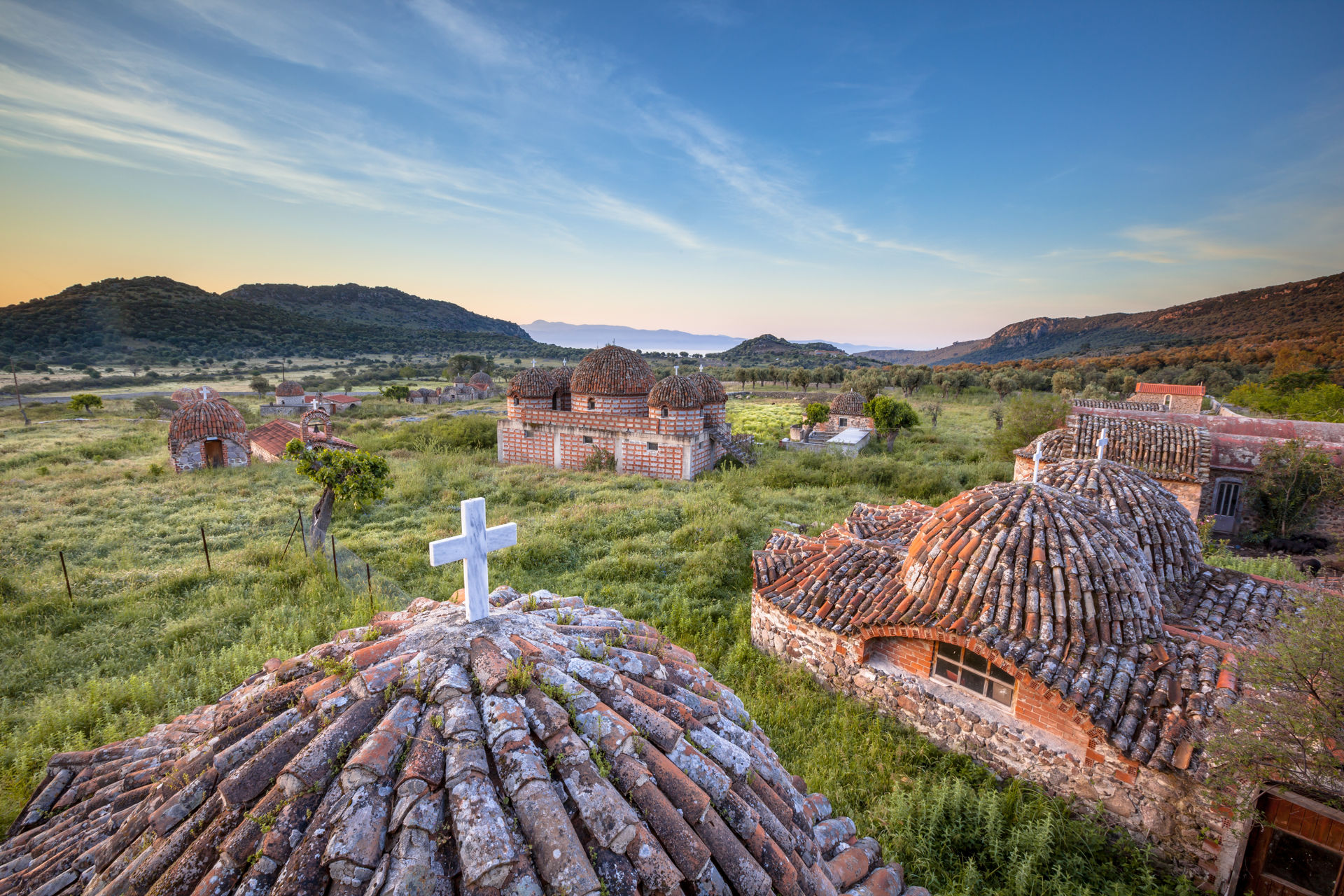 Tranquil Sunrise over Limonos hills on Lesbos island