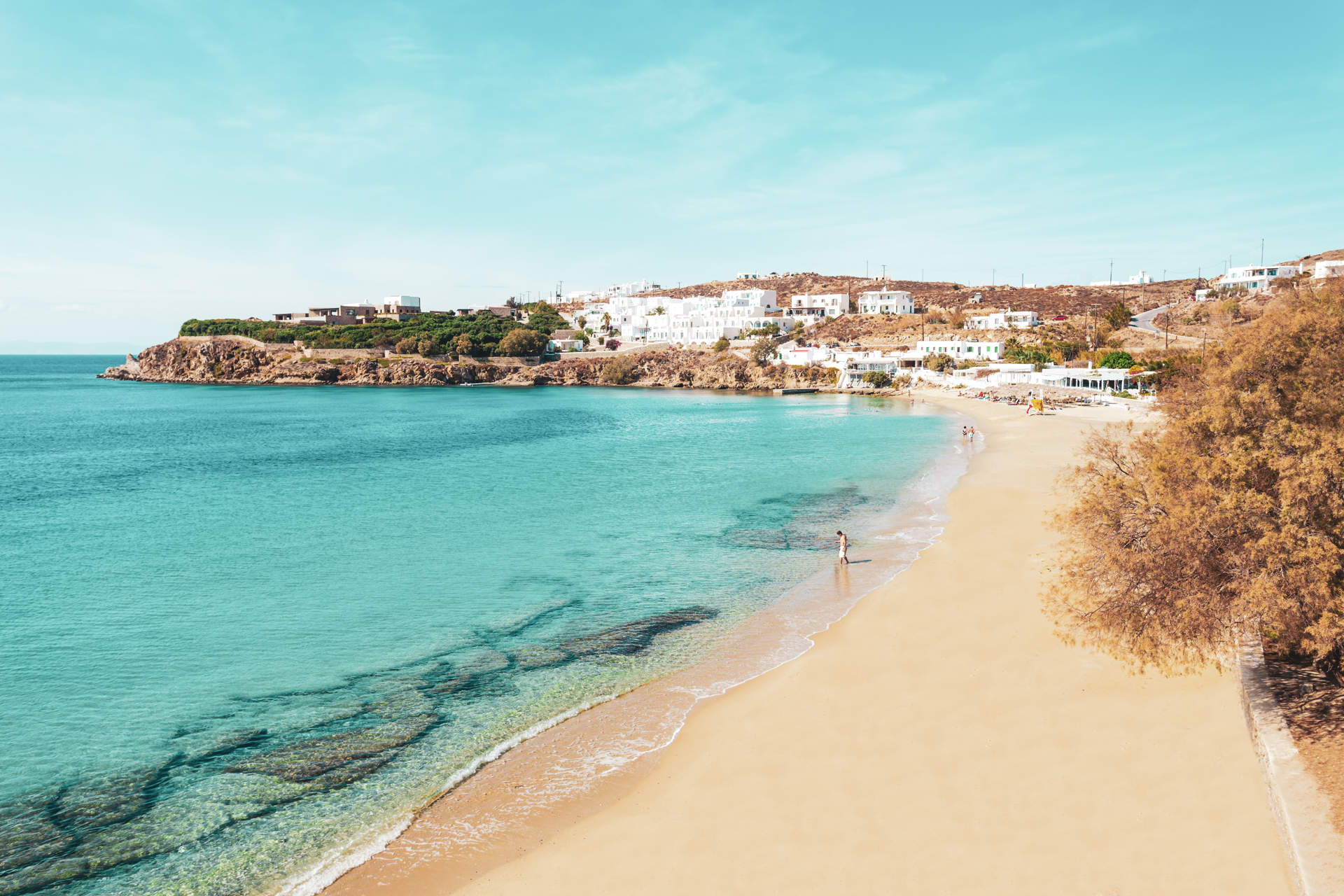 Agios Stefanos Beach on the Mykonos island