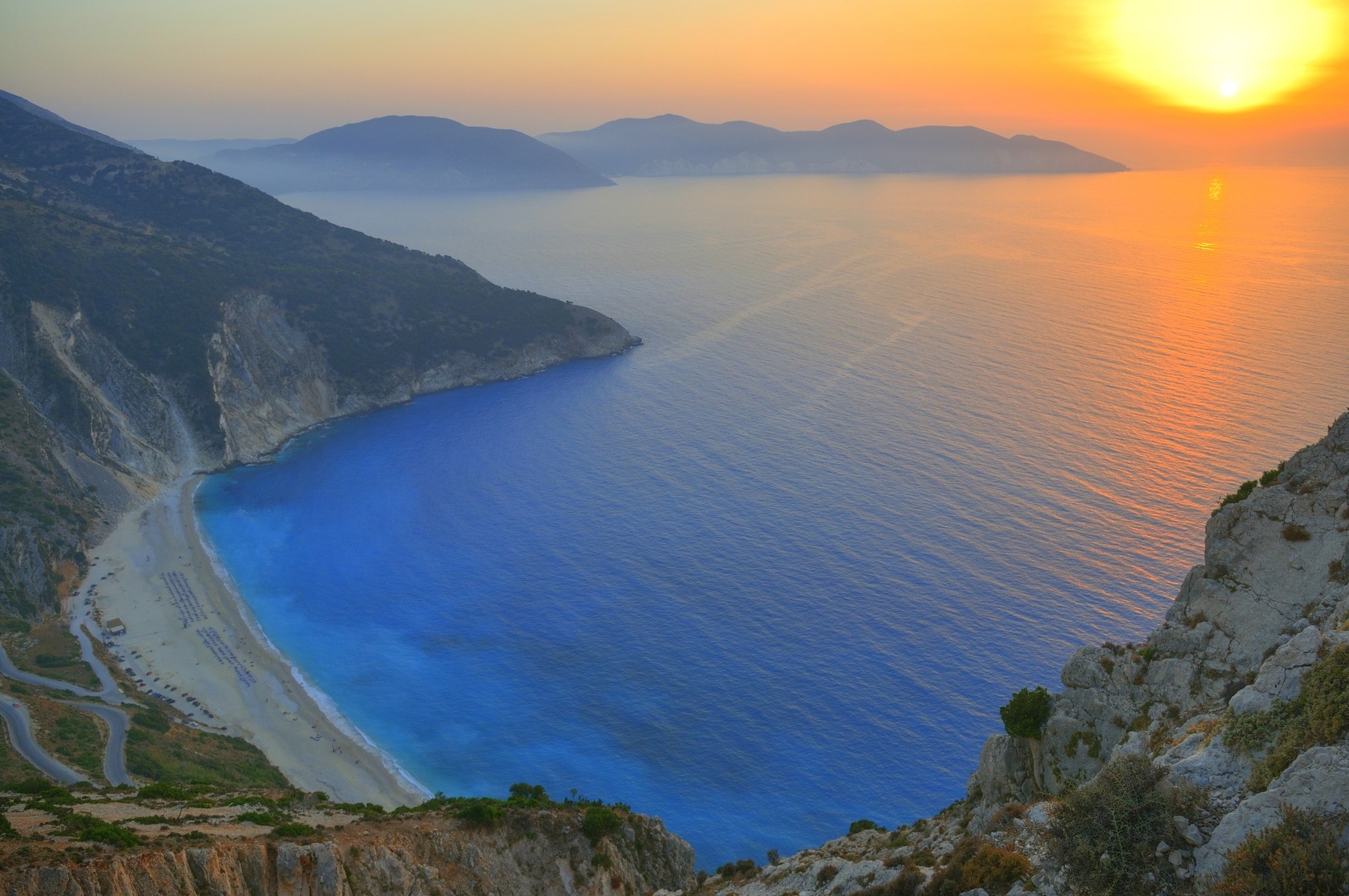 La plage de Myrtos, Kefalonia à Céphalonie