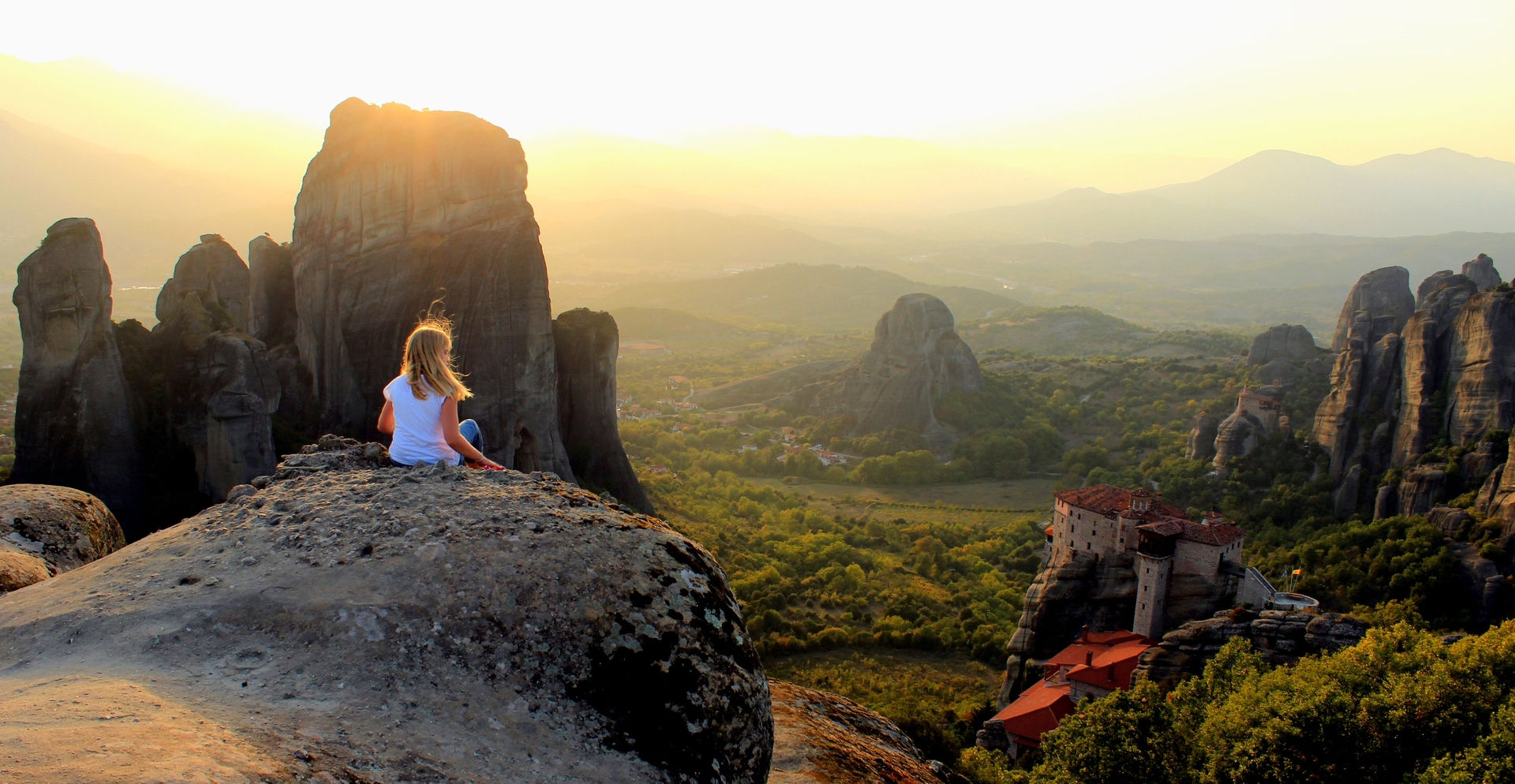 Sunset in Meteora