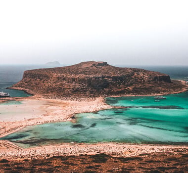 The magical blend of blues you’re presented with as you approach Balos from above