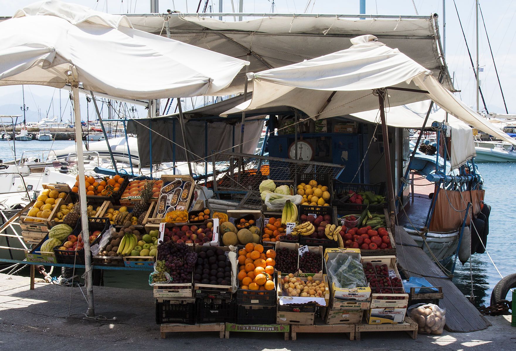 Greengrocer's shop in a boat