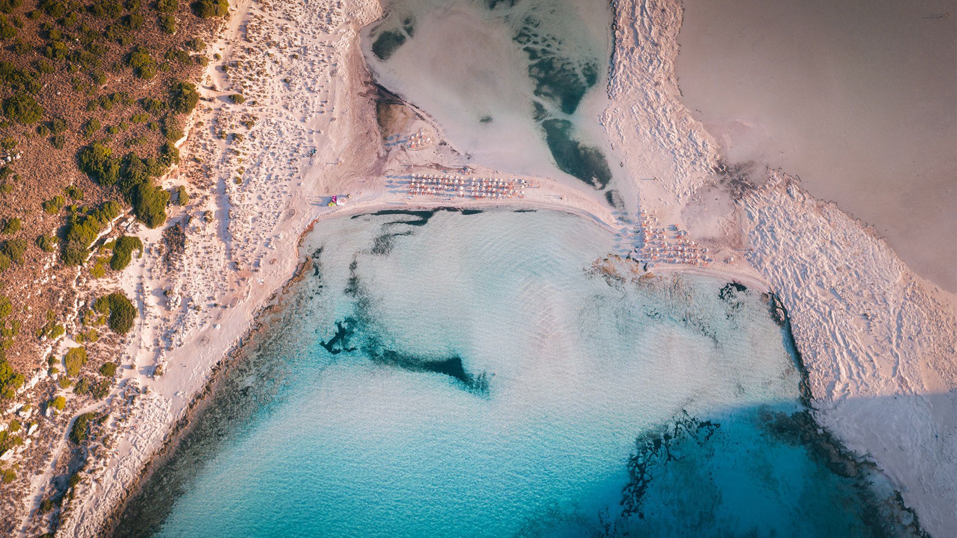 The exotic greens and blues of the water in Balos, Crete