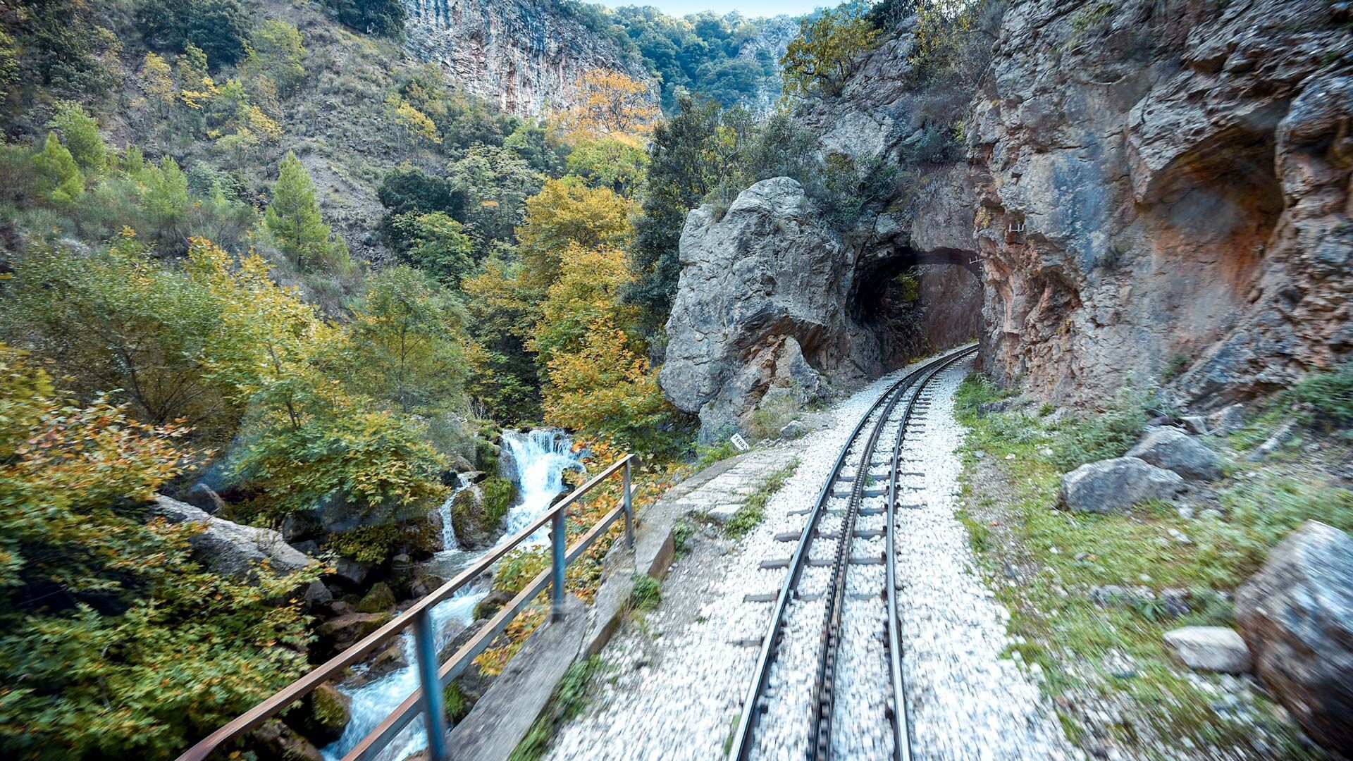 Odontotos rack railway offers a stunning train ride through the canyon