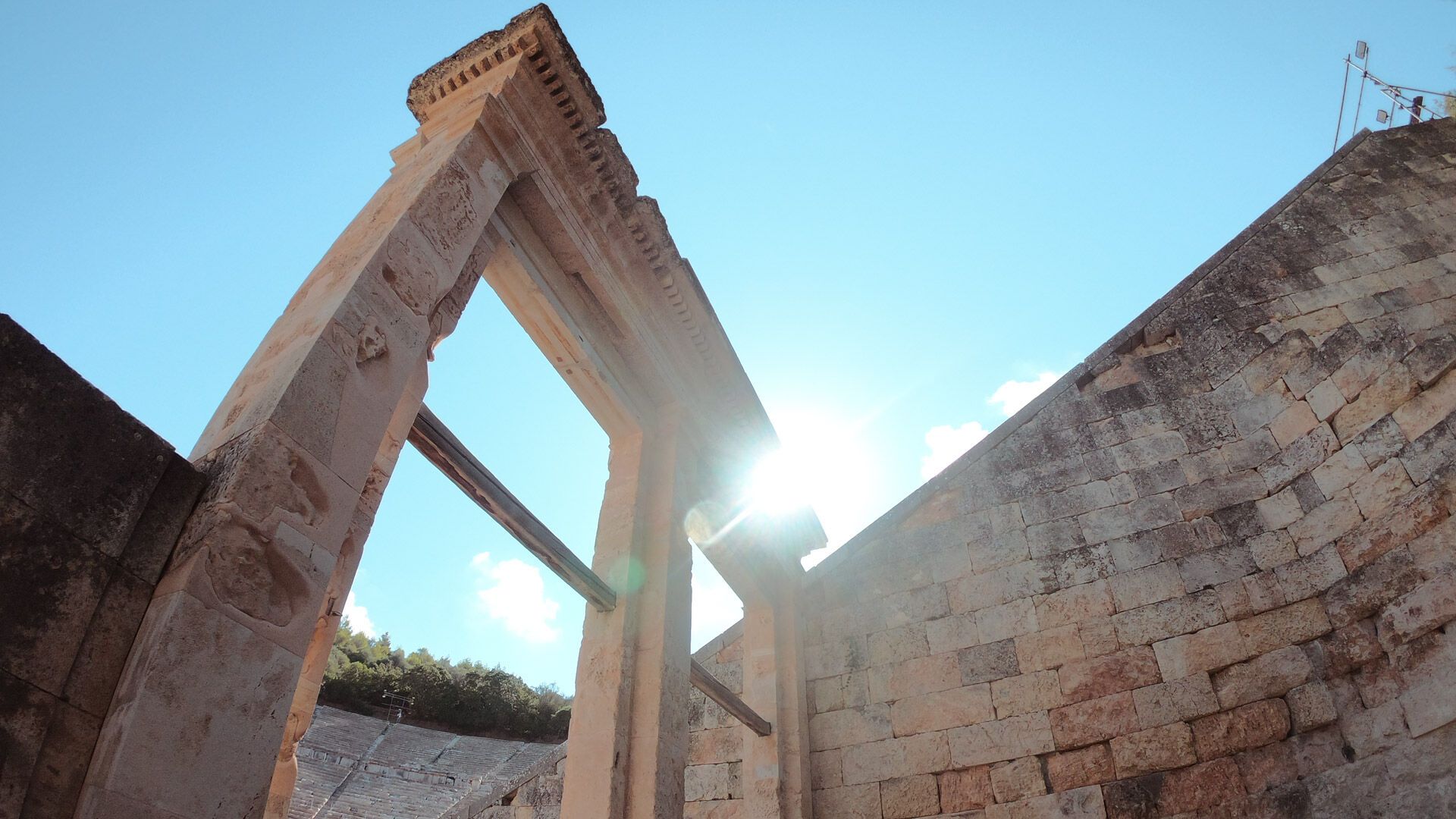 The entrance of the famous ancient theatre of Epidaurus