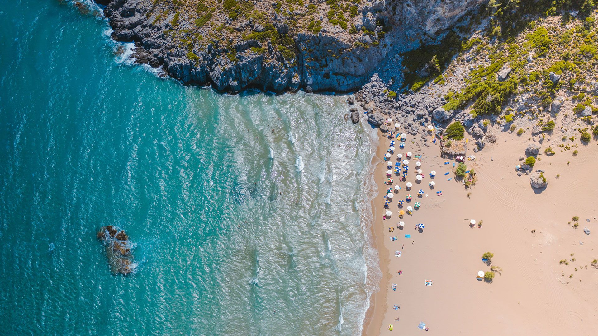Tsampika beach from above