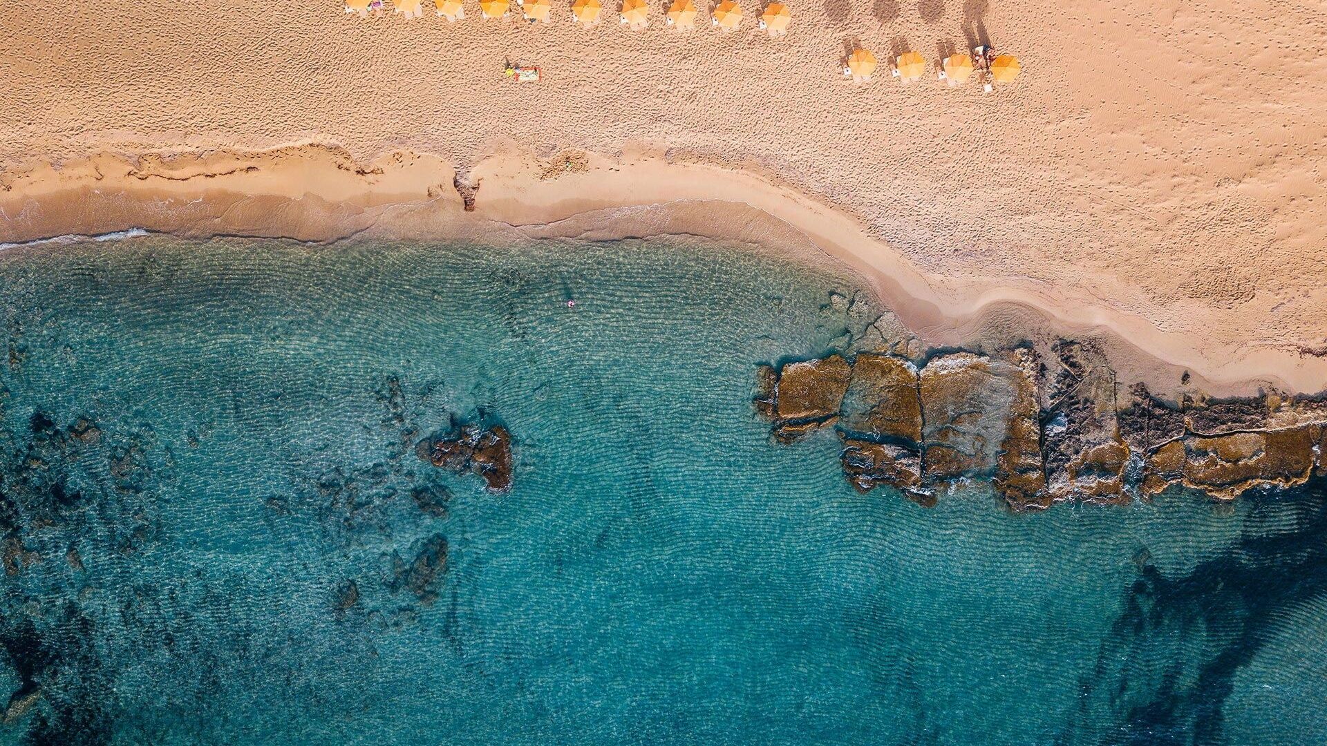 Elafonisi beach in Crete has a wonderful beach with pink coral sand