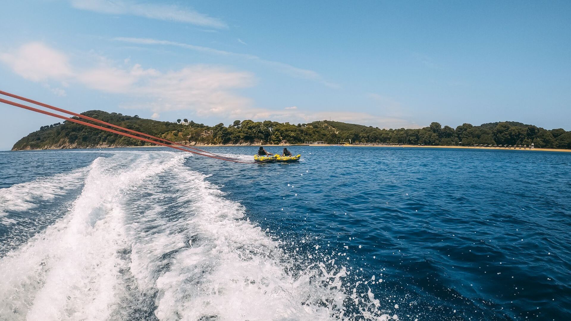 There are 3 water sports clubs, where you can spike your adrenaline in Koukounaries beach