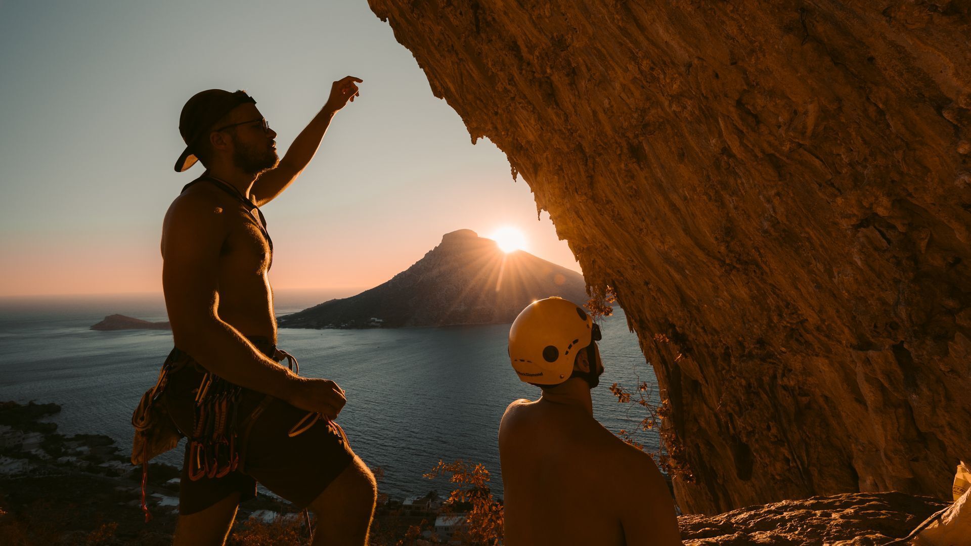 The dry climate of Kalymnos makes year-round climbing possible