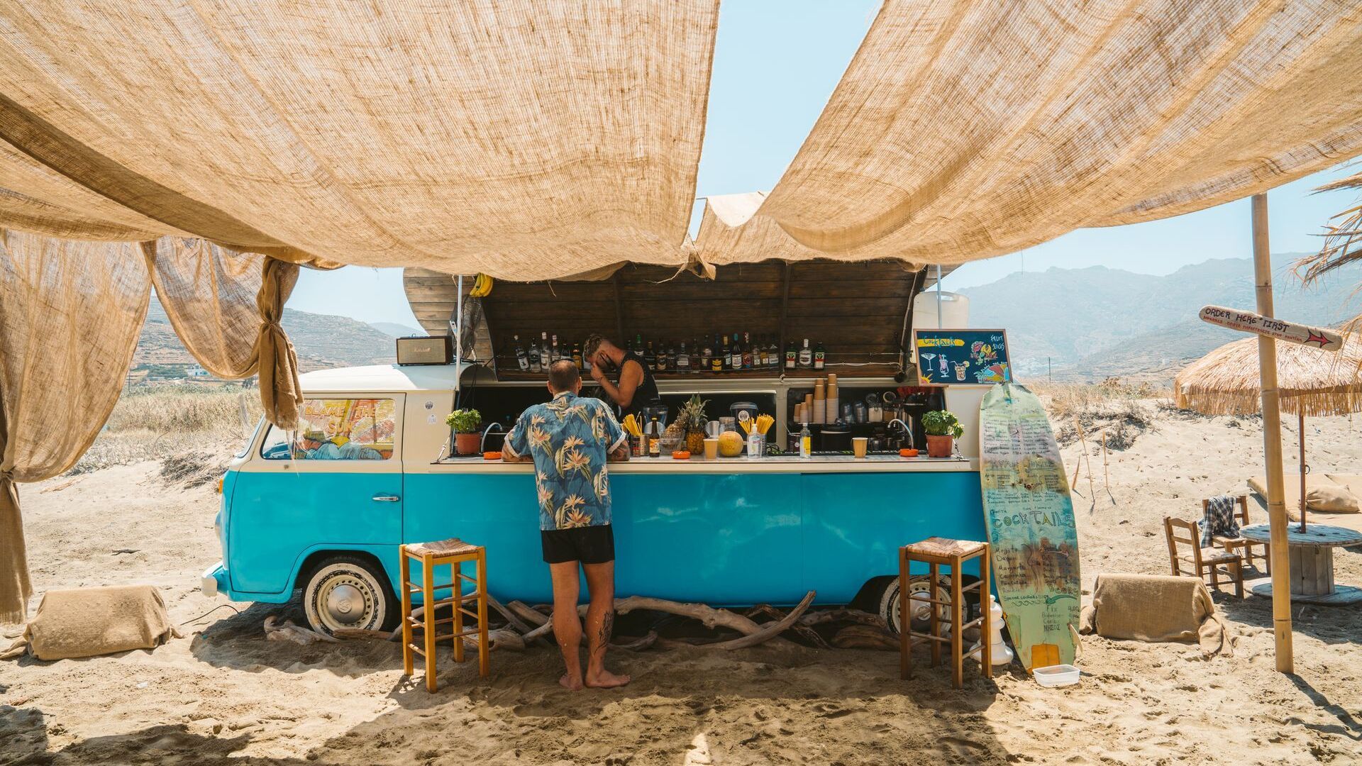 If you are looking for a boho feel and that extra touch of Instagrammability, go to Kolymbithra beach bar!