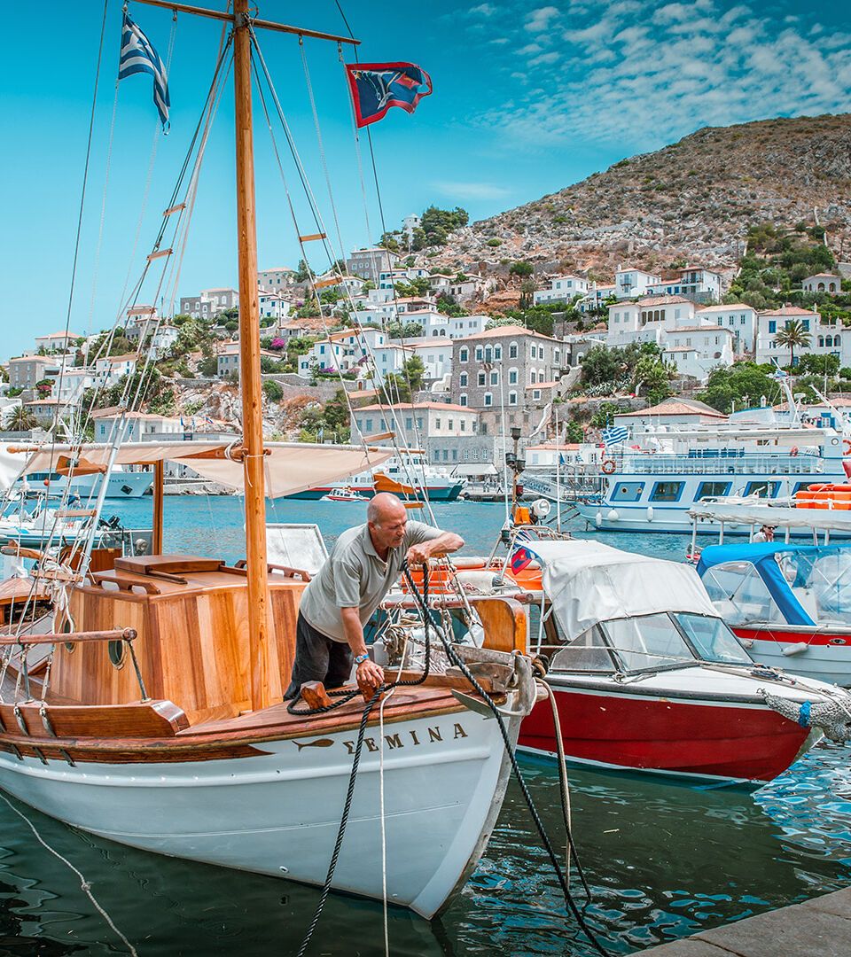 Fisherman in Hydras port