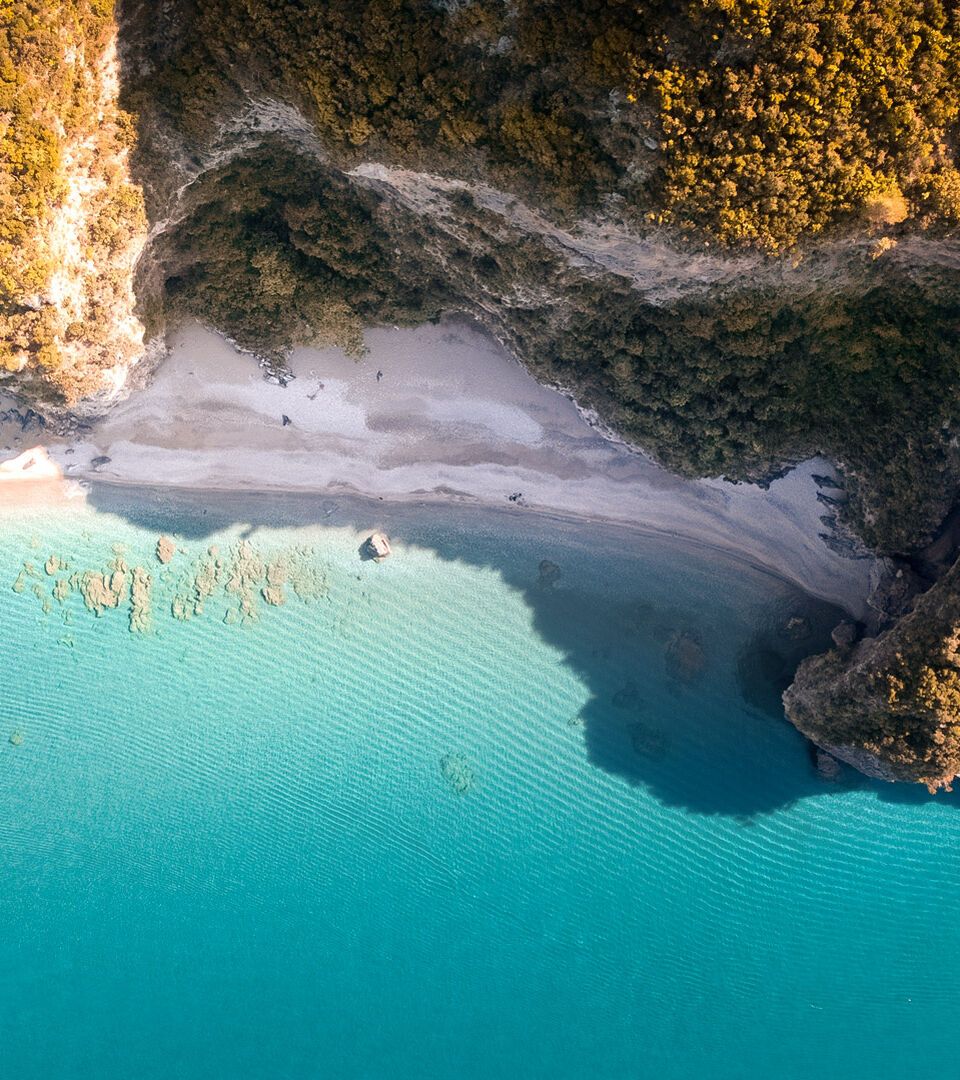 In central Evia you will find the most famous hiliadou with it's lush vegetation sand and pebbles of every shape and size