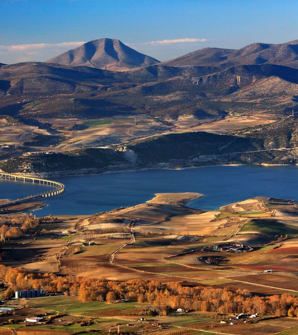 The High bridge of Servia and Polyfytos lake, Kozani