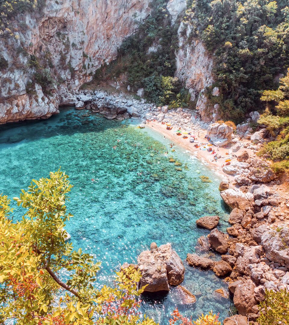 Fakistra beach, where some scenes from the movie Mamma Mia! were filmed here