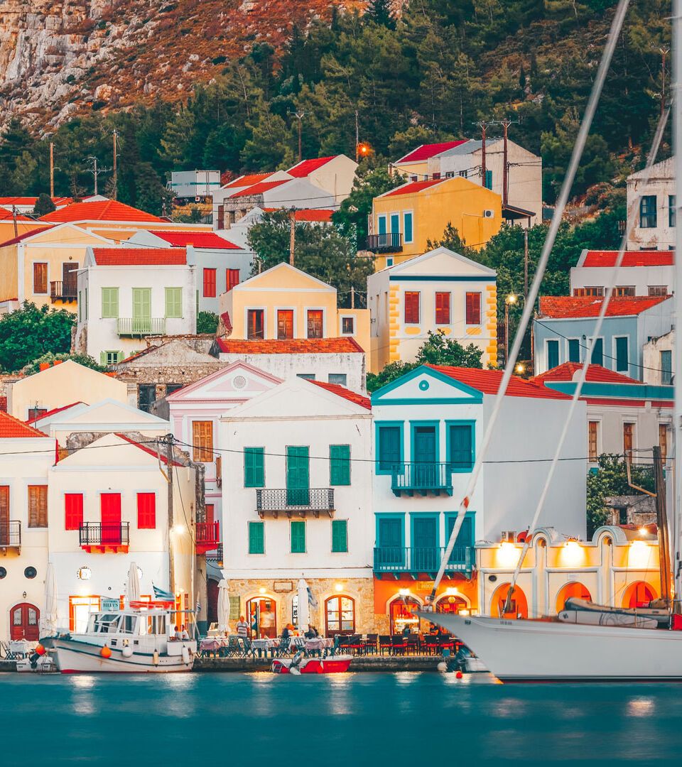 Lined with handsome old houses, Kastelorizo’s little harbour could be an advertisement for Dodecanese architecture