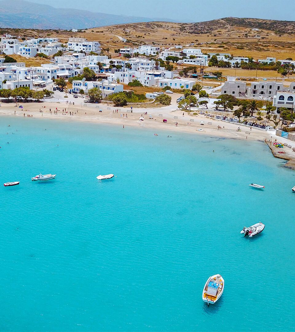 Seaside village on Koufonisi island from above