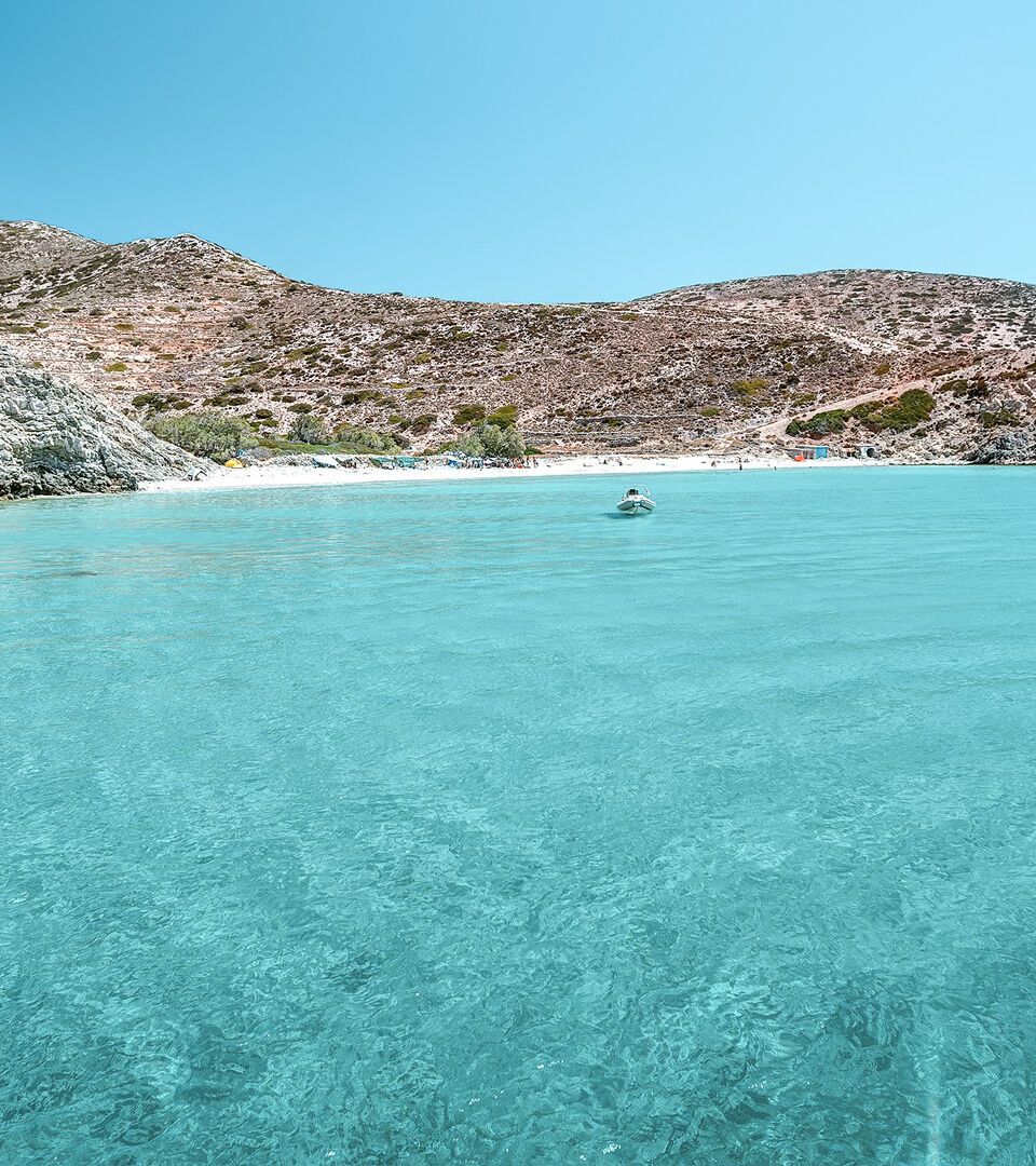 Secluded beach in Donousa island