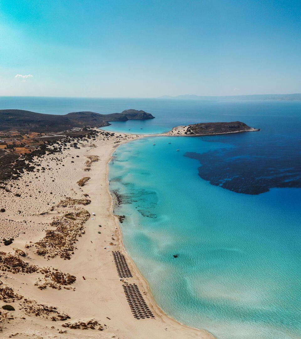 The exotic beach of Simos, one of the most beautiful beaches in the Mediterranean