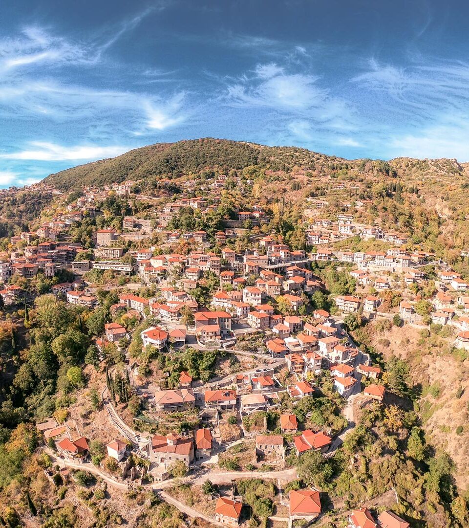 The stone mansions of Stemnitsa from above