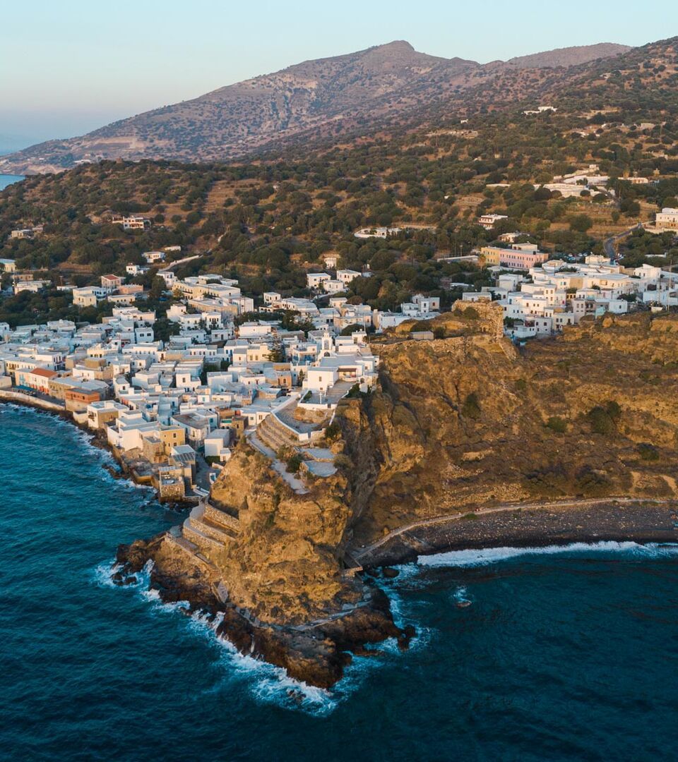 Aerial view of Mandraki in Nisyros