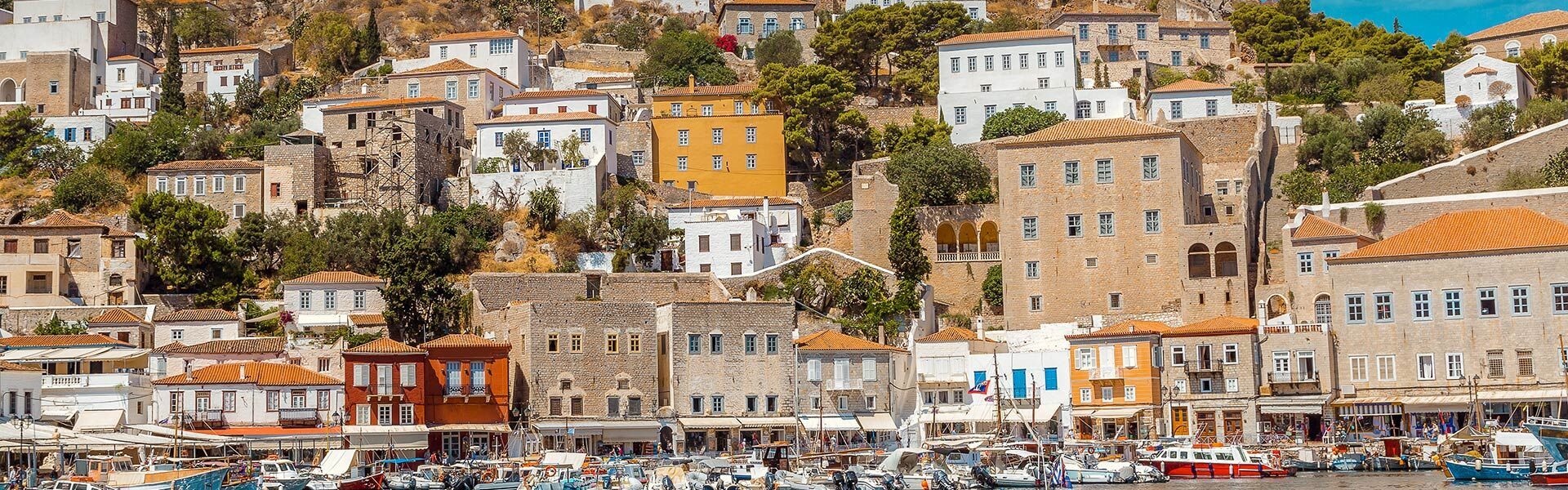 Hydra's scenic harbour