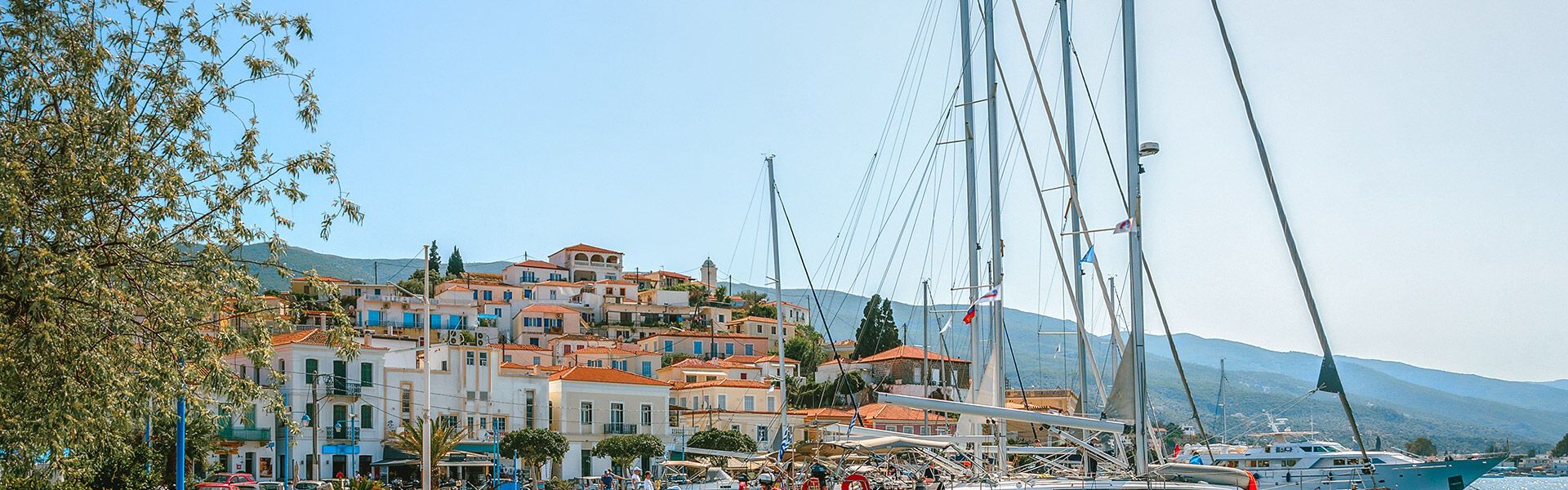 Sailing boats in Poros port