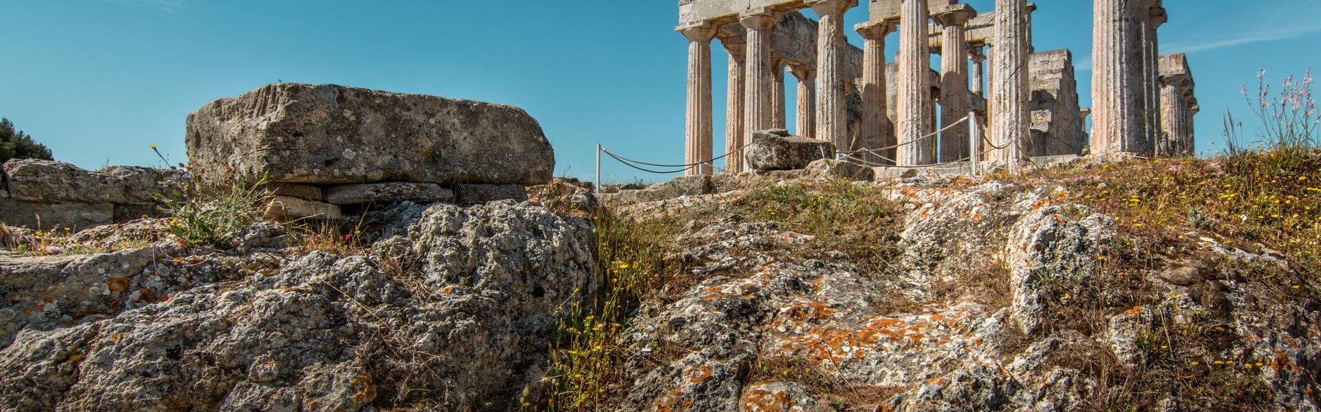 The temple of Aphaia is located on the eastern side of the island on a peak some 160 meters high