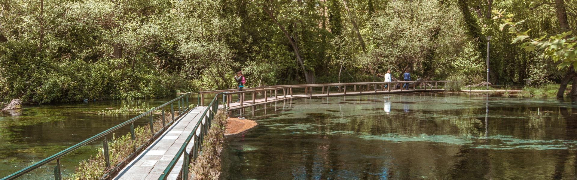 In Agia Varvara park, bubbling springs flow into canals and ponds, watering ancient trees and reminding you of nature’s pure beauty