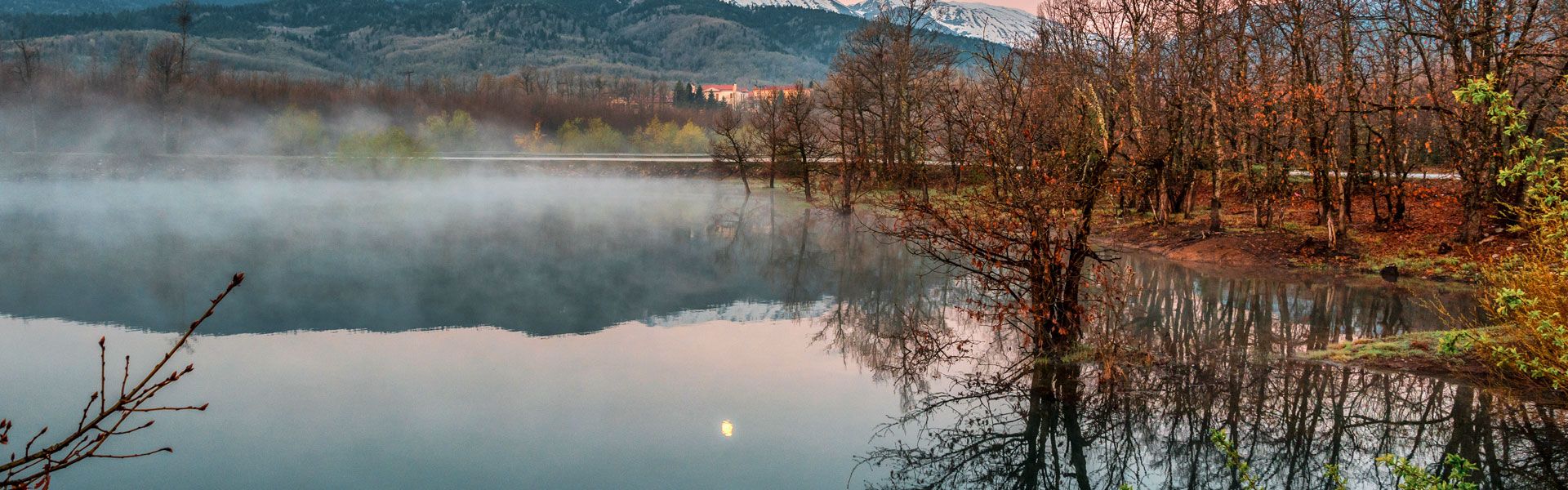 Sunrise on Lake Plastira in Karditsa Region