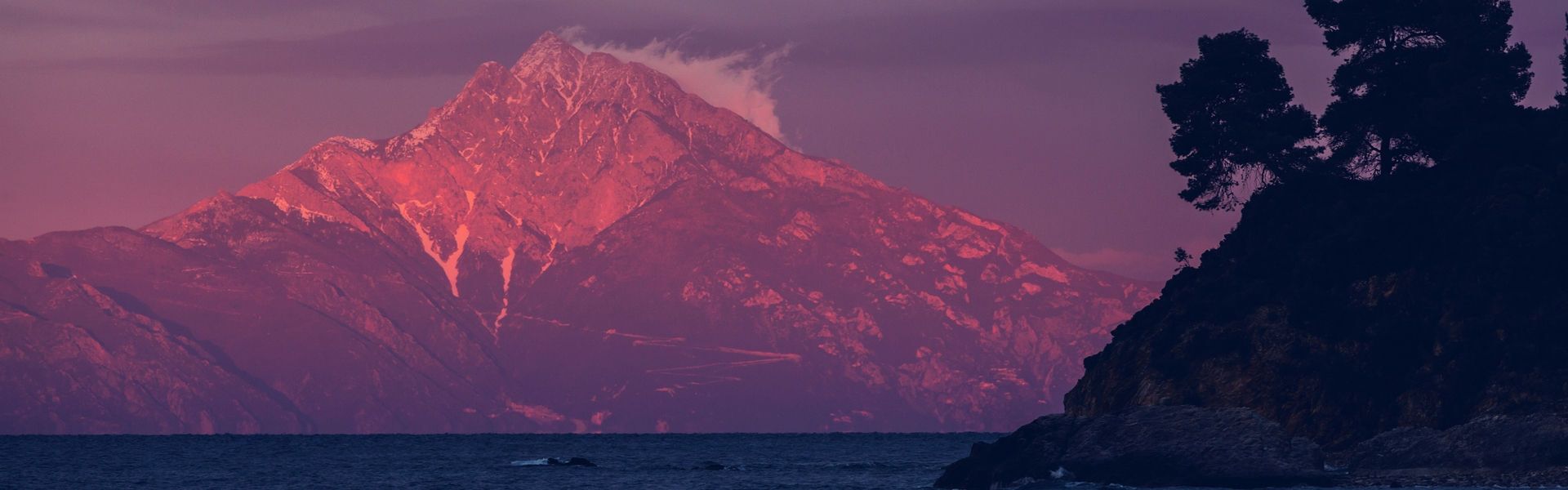 View of the sacred Mount Athos from Halkidiki peninsula