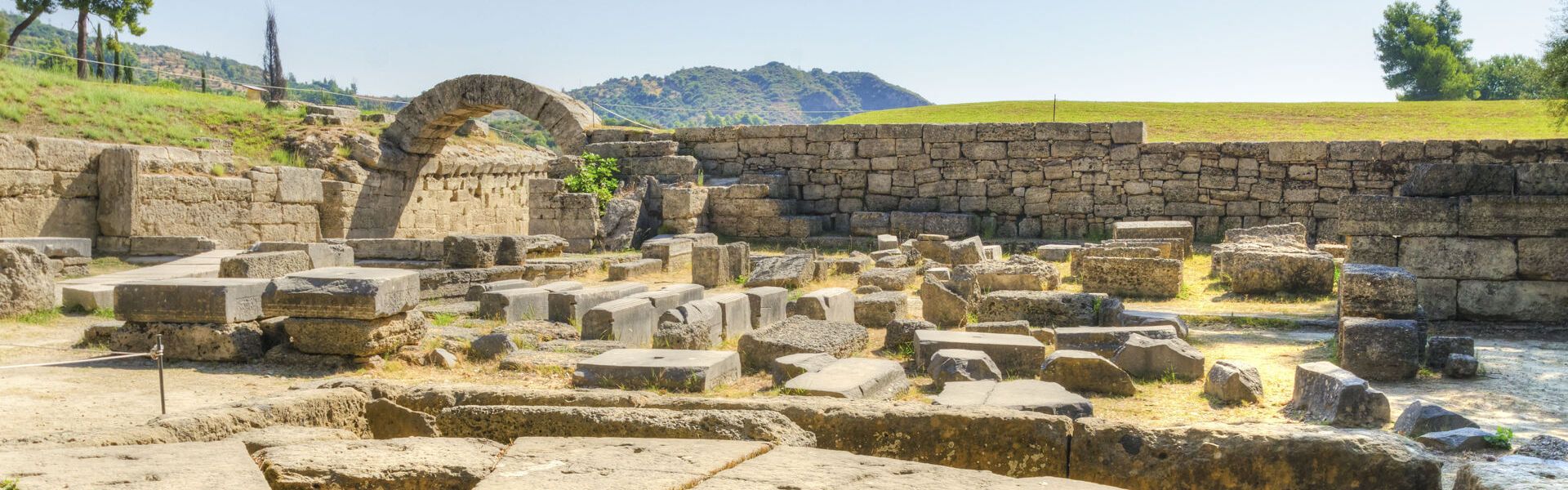 Passing through a stone archway, you enter the remains of the Ancient Stadium